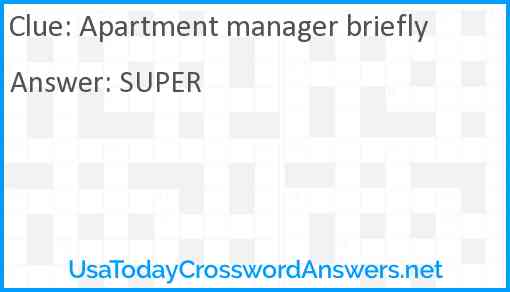 Apartment manager briefly Answer
