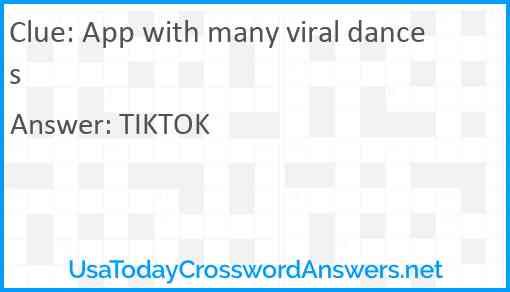 App with many viral dances Answer