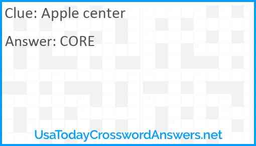Apple center Answer