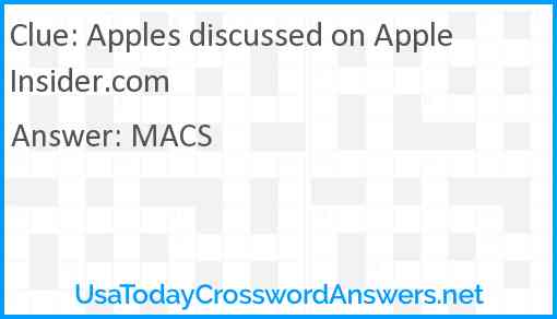 Apples discussed on AppleInsider.com Answer