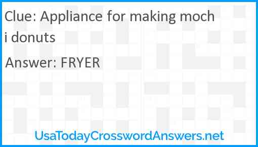 Appliance for making mochi donuts Answer