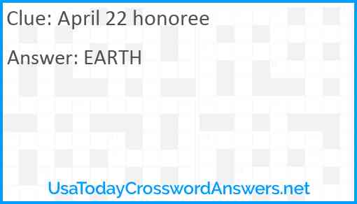 April 22 honoree Answer