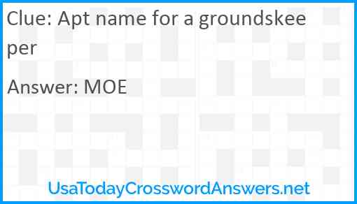 Apt name for a groundskeeper Answer