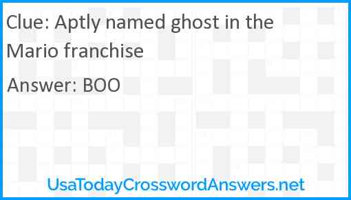 Aptly named ghost in the Mario franchise Answer