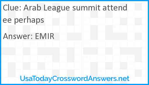Arab League summit attendee perhaps Answer