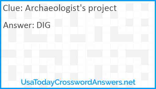 Archaeologist's project Answer