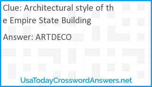 Architectural style of the Empire State Building Answer