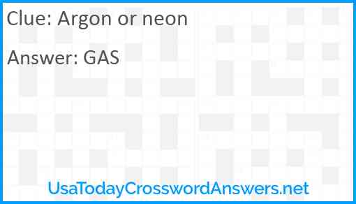 Argon or neon Answer