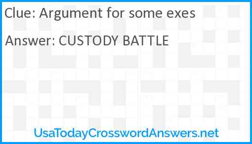 Argument for some exes Answer