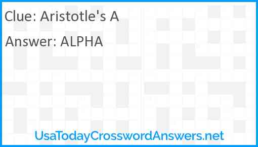 Aristotle's A Answer