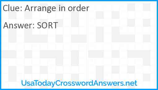 Arrange in order Answer