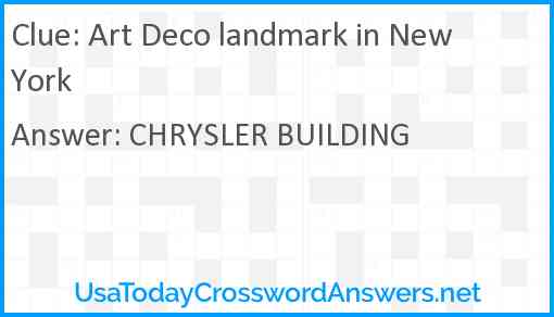 Art Deco landmark in New York Answer