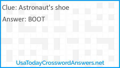 Astronaut's shoe Answer