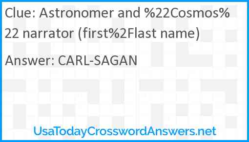 Astronomer and %22Cosmos%22 narrator (first%2Flast name) Answer