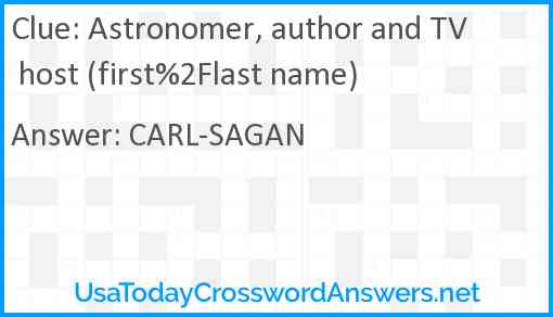 Astronomer, author and TV host (first%2Flast name) Answer
