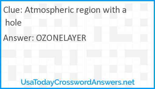 Atmospheric region with a hole Answer