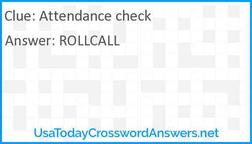 Attendance check Answer