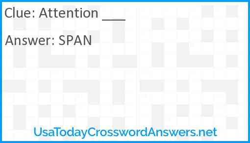 ___ attention! Answer