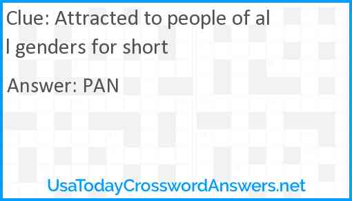 Attracted to people of all genders for short Answer
