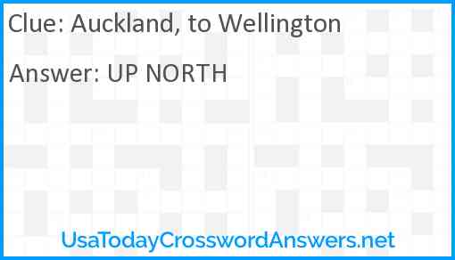 Auckland, to Wellington Answer