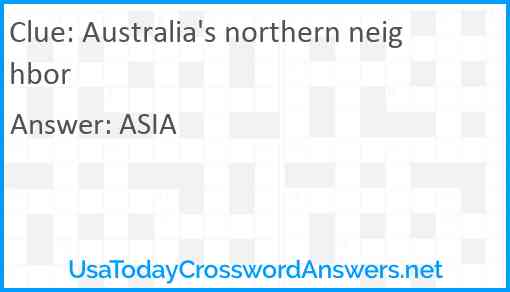 Australia's northern neighbor Answer