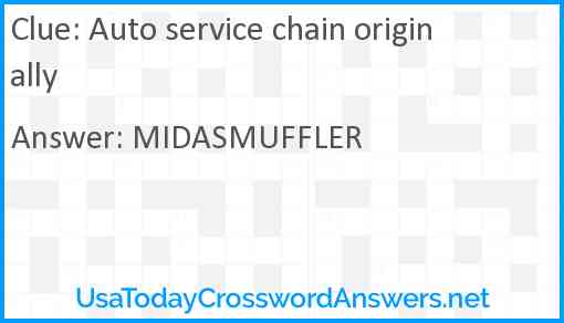 Auto service chain originally Answer