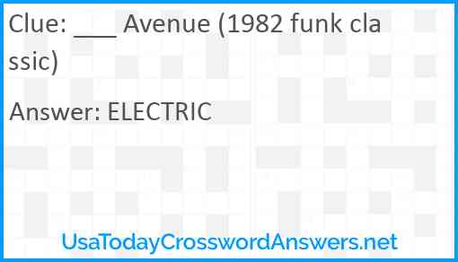 ___ Avenue (1982 funk classic) Answer