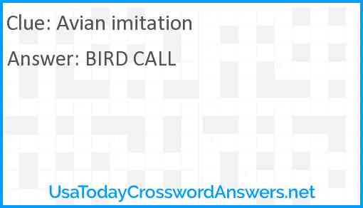 Avian imitation Answer