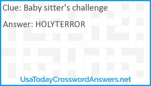 Baby sitter's challenge Answer