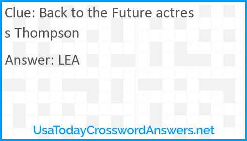 Back to the Future actress Thompson Answer
