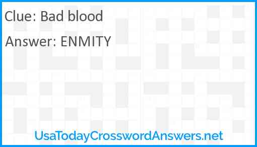 Bad blood Answer