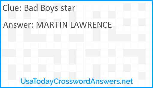 Bad Boys star Answer