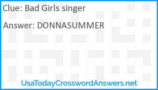 Bad Girls singer Answer