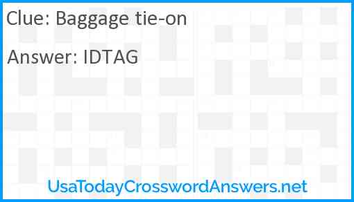 Baggage tie-on Answer