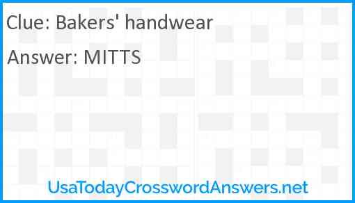 Bakers' handwear Answer