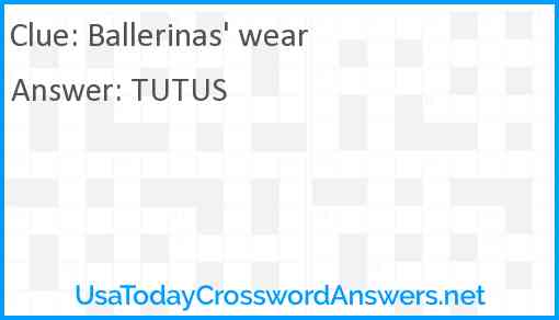 Ballerina's wear Answer