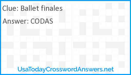 Ballet finales Answer