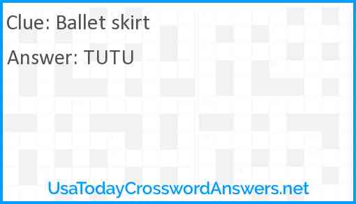 Ballet skirt Answer