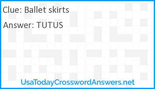 Ballet skirts Answer