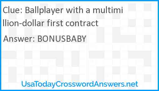 Ballplayer with a multimillion-dollar first contract Answer