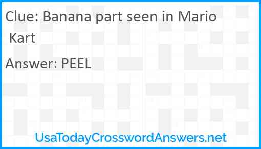 Banana part seen in Mario Kart Answer