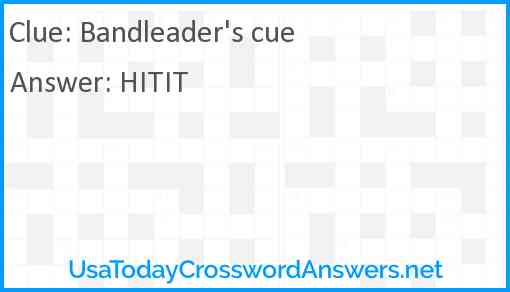 Bandleader's cue Answer