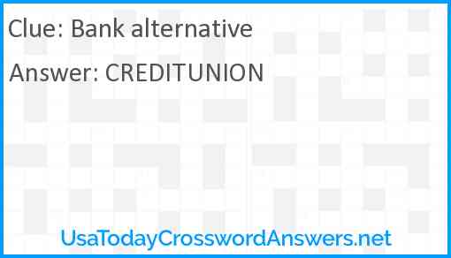 Bank alternative Answer