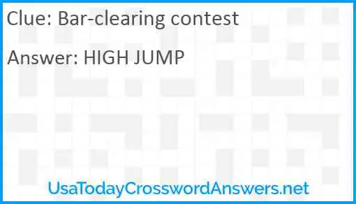 Bar-clearing contest Answer