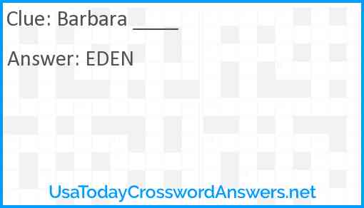 Barbara ____ Answer