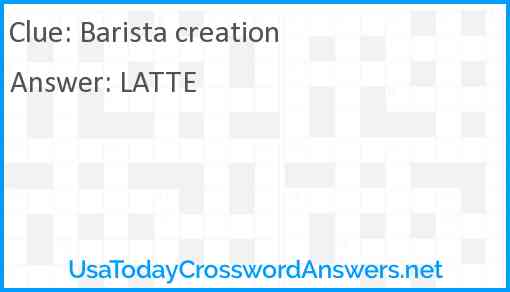 Barista creation Answer