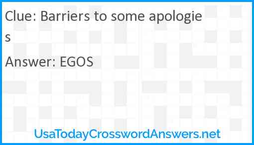 Barriers to some apologies Answer