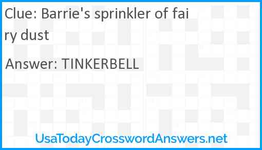 Barrie's sprinkler of fairy dust Answer