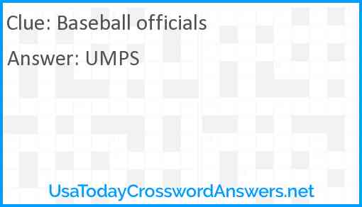 Baseball officials Answer