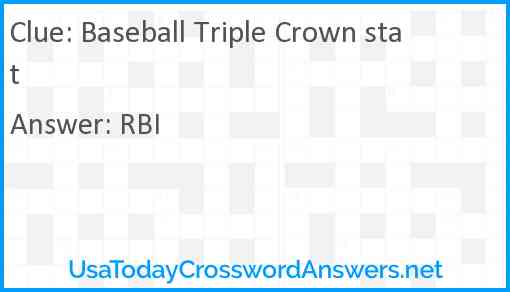 Baseball Triple Crown stat Answer